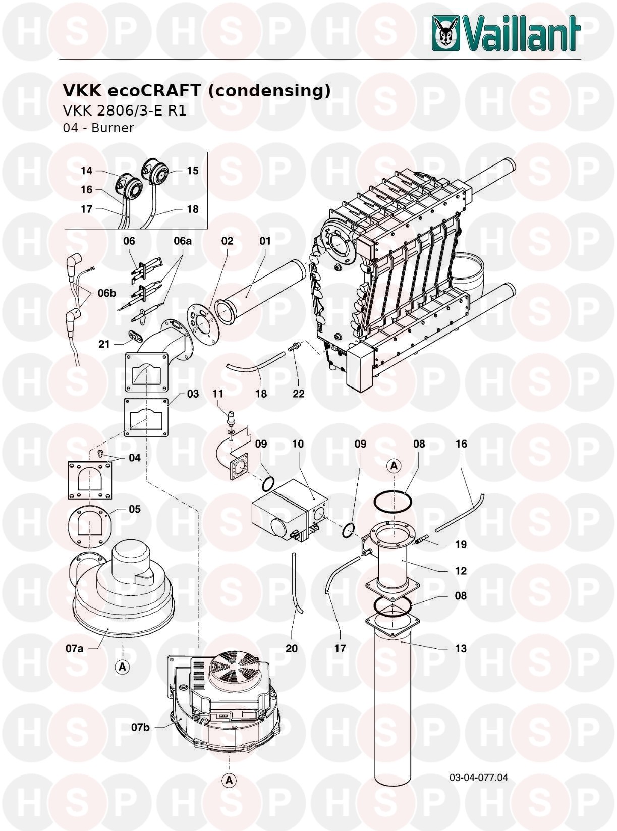Vaillant Ecocraft VKK GB 2806/3-E (HL) R1 2012 Onwards (04 Burner ...